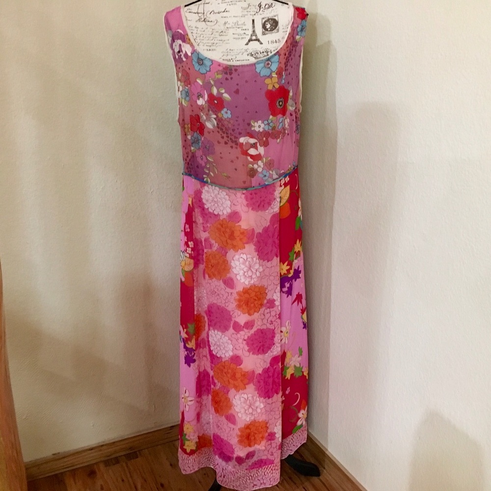 Johnny Was Silk floral maxi dress